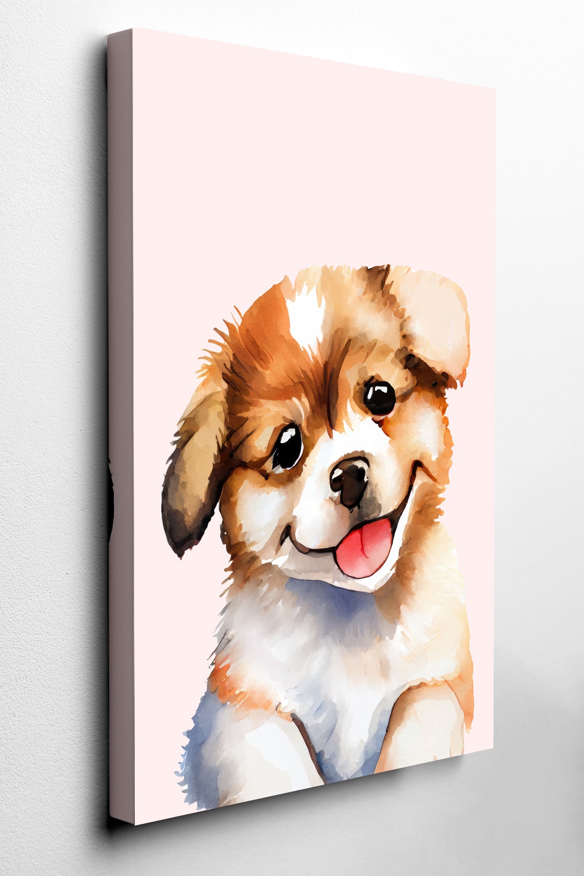 Golden Puppy Watercolour Canvas Print — canvas wall art