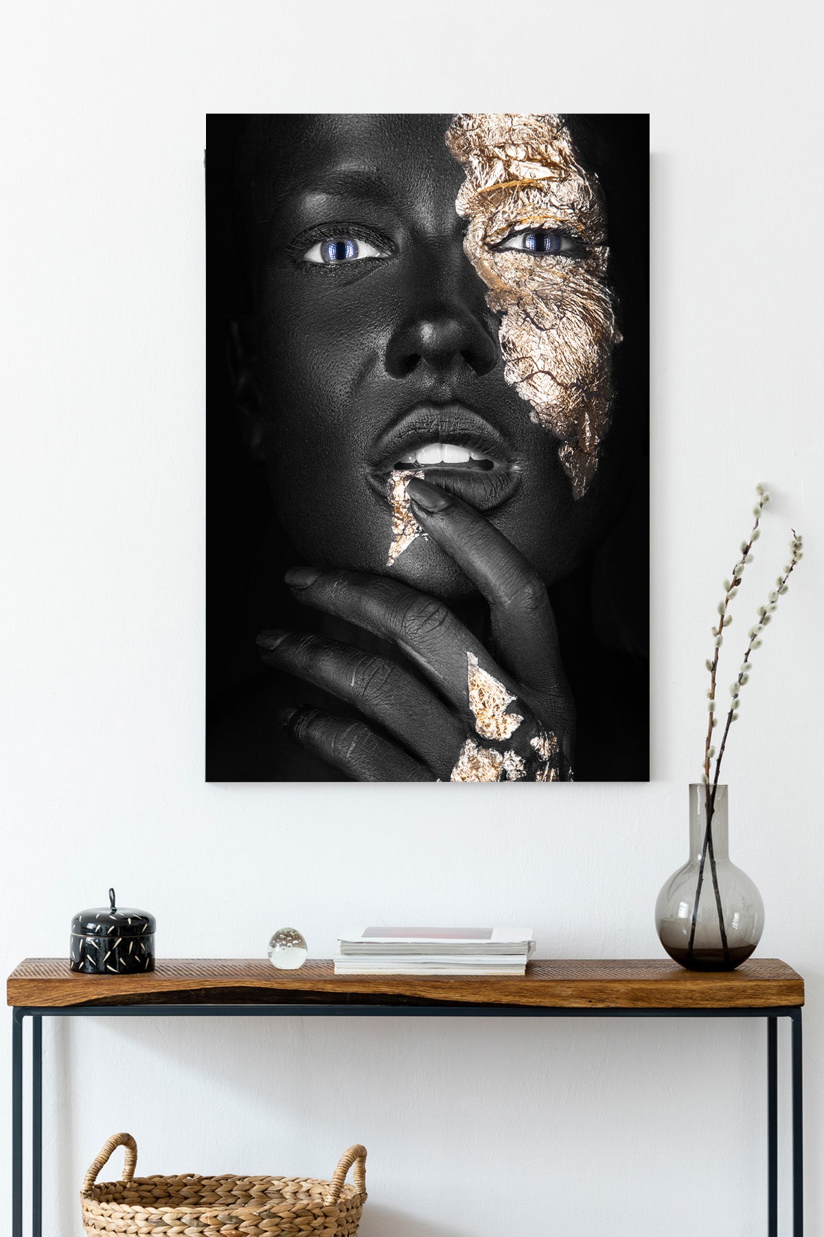 Golden Whisper Portrait Canvas Print — canvas wall art