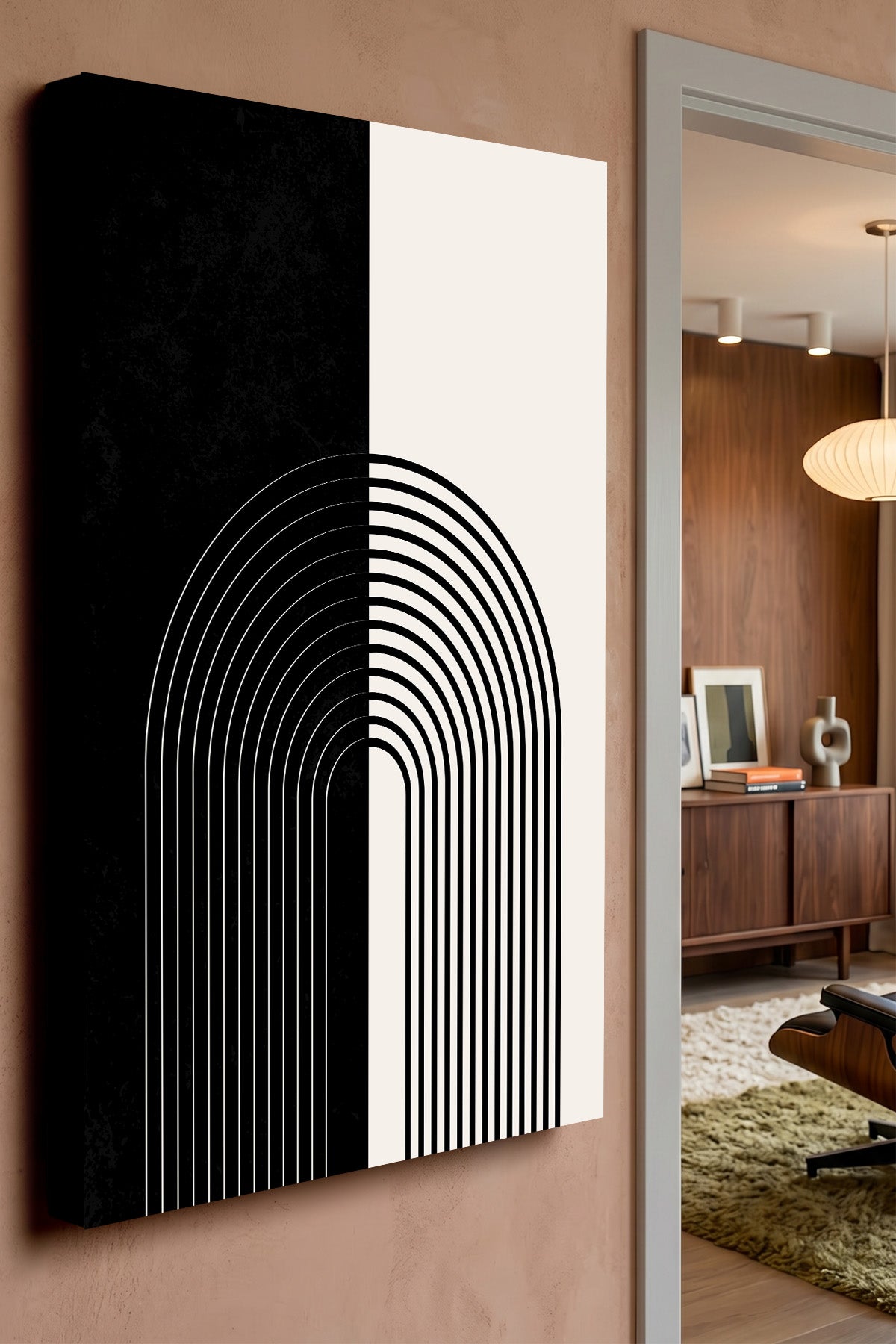 Monochrome Arch Line Art Canvas Print — canvas wall art