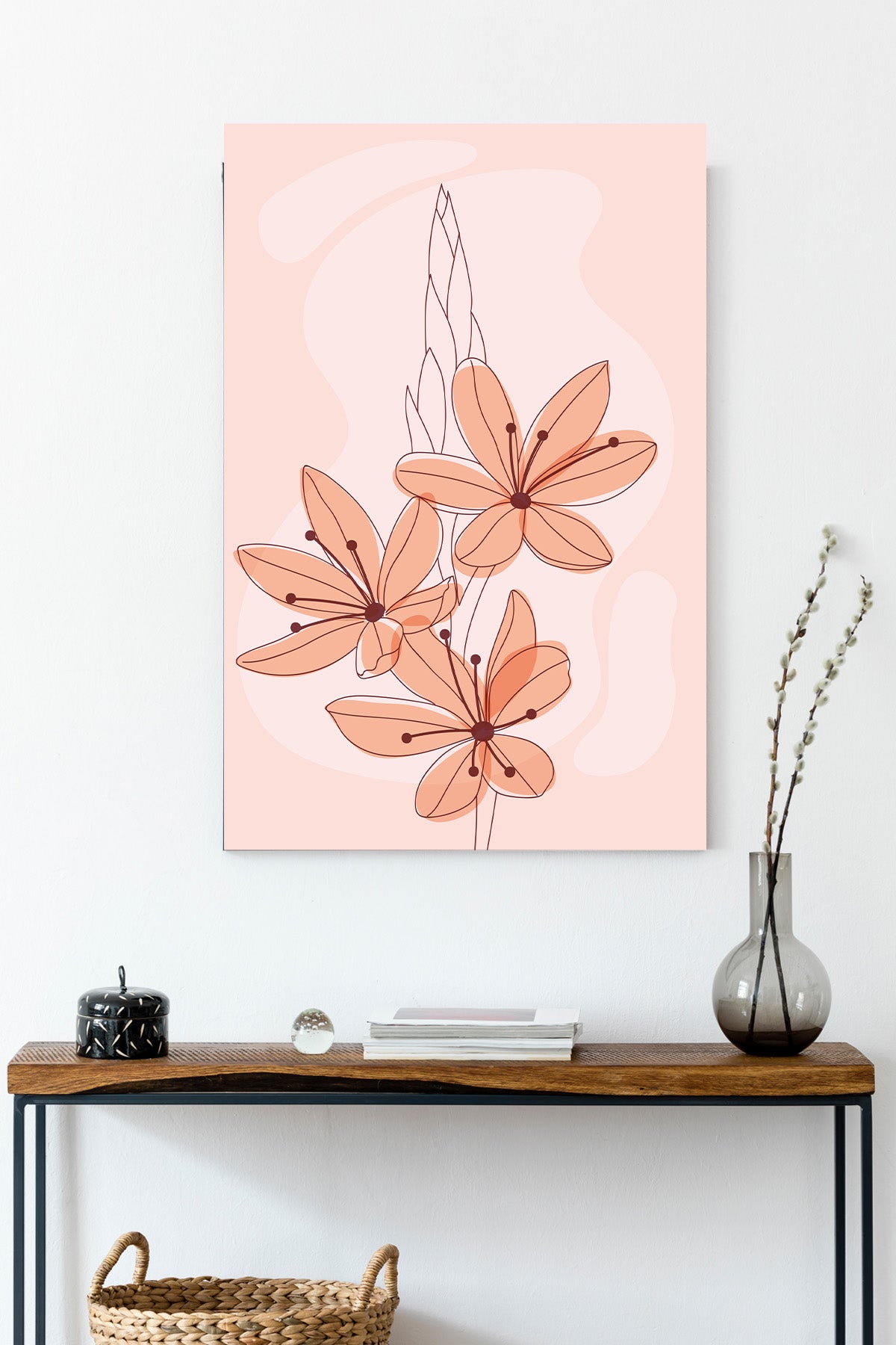 Blush Line Art Florals Canvas Print — canvas wall art