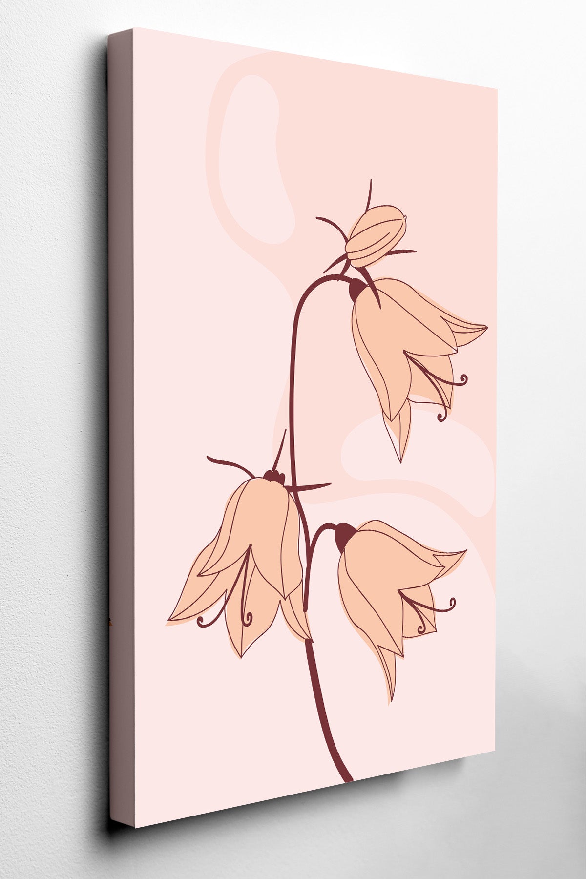 Blush Bellflower Line Art Canvas Print — canvas wall art