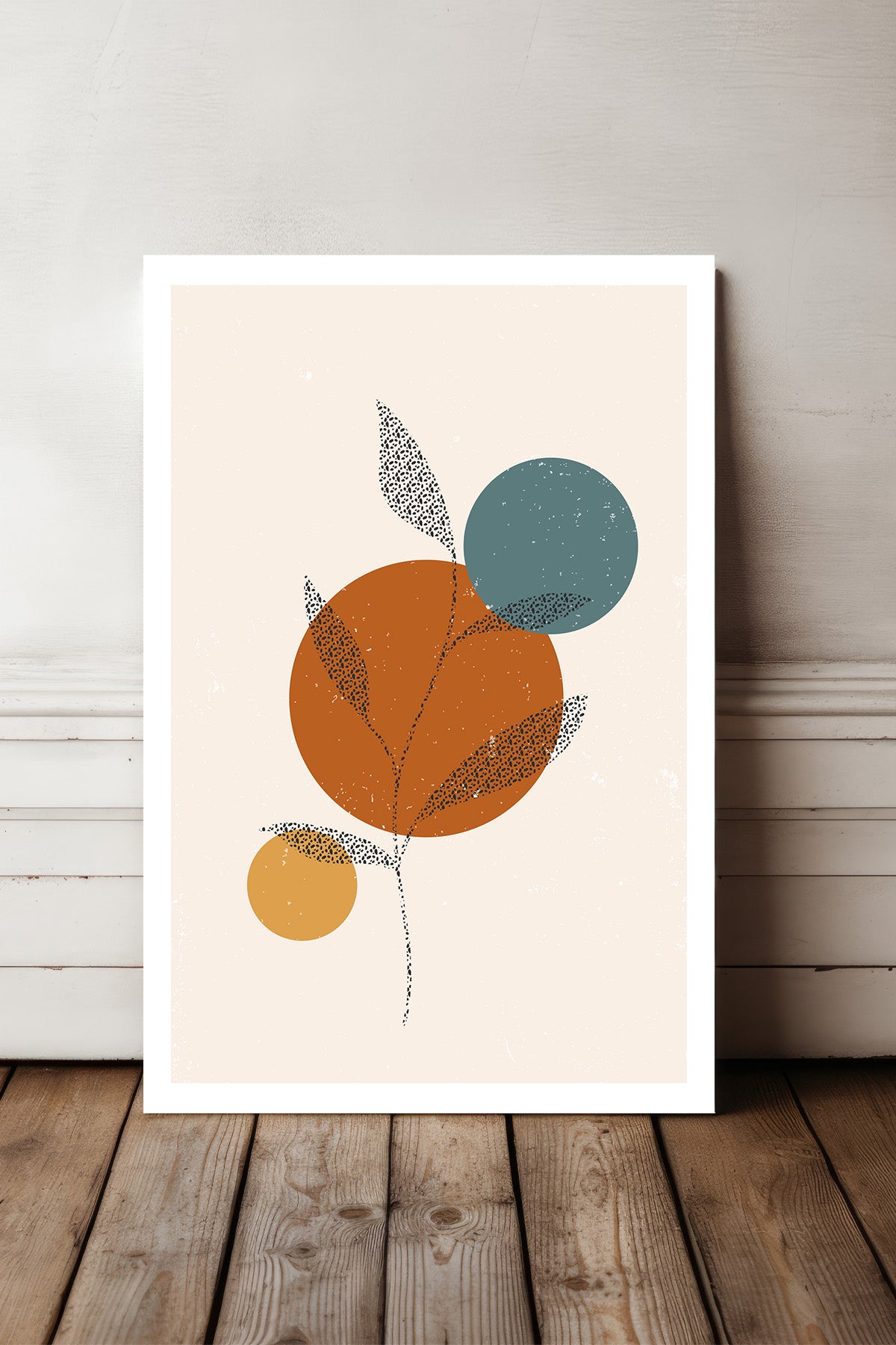 Terracotta Botanical Geometric Canvas Print — canvas wall art