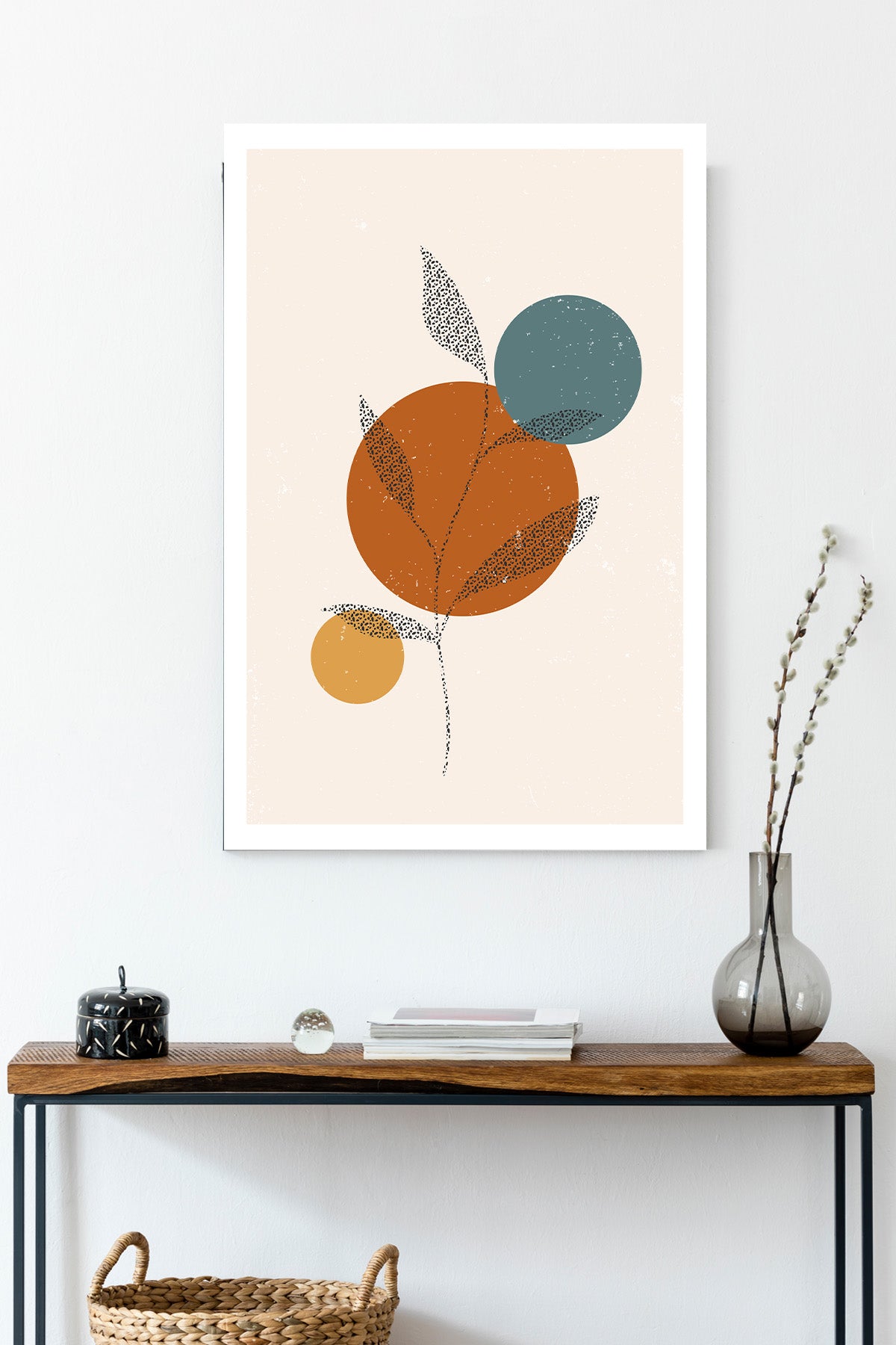 Terracotta Botanical Geometric Canvas Print — canvas wall art