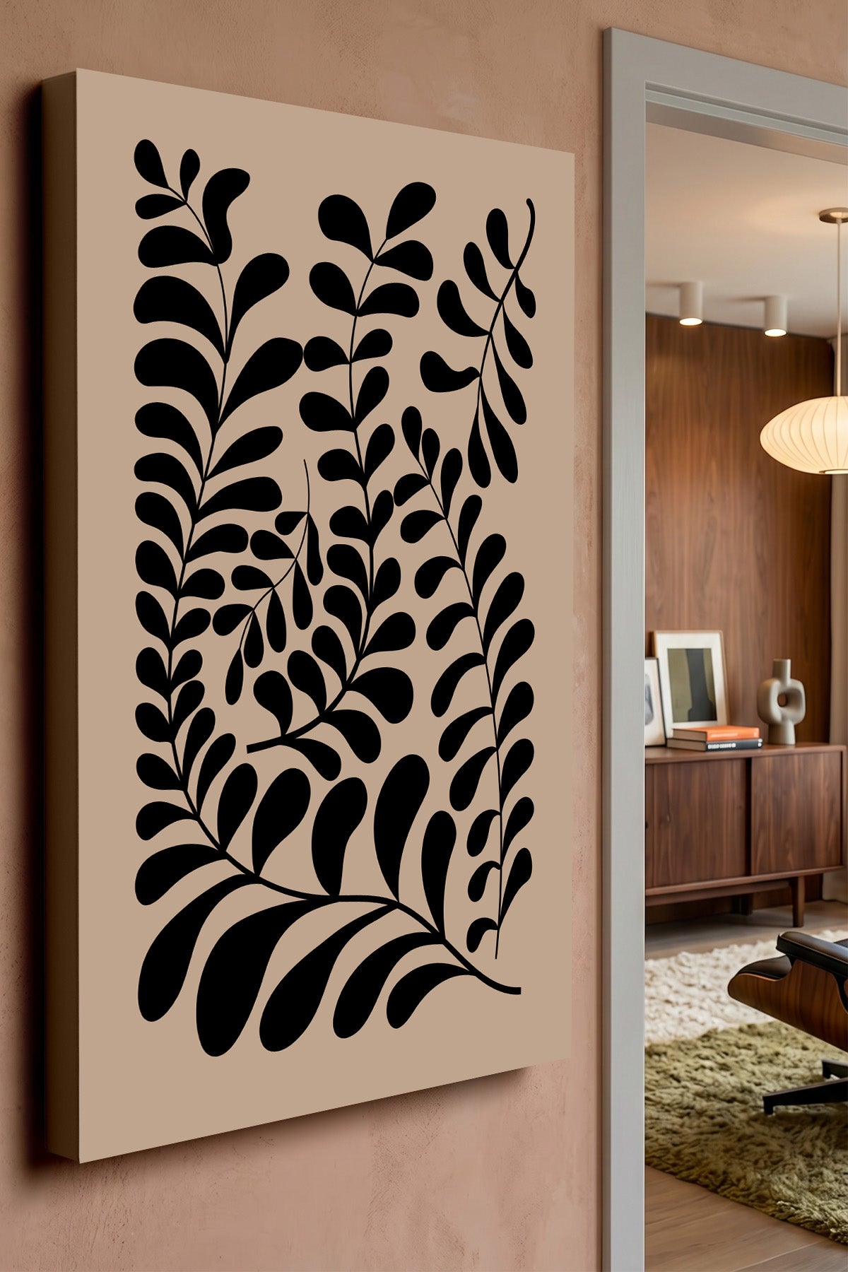 Black Fern Silhouette Canvas Print — canvas wall art