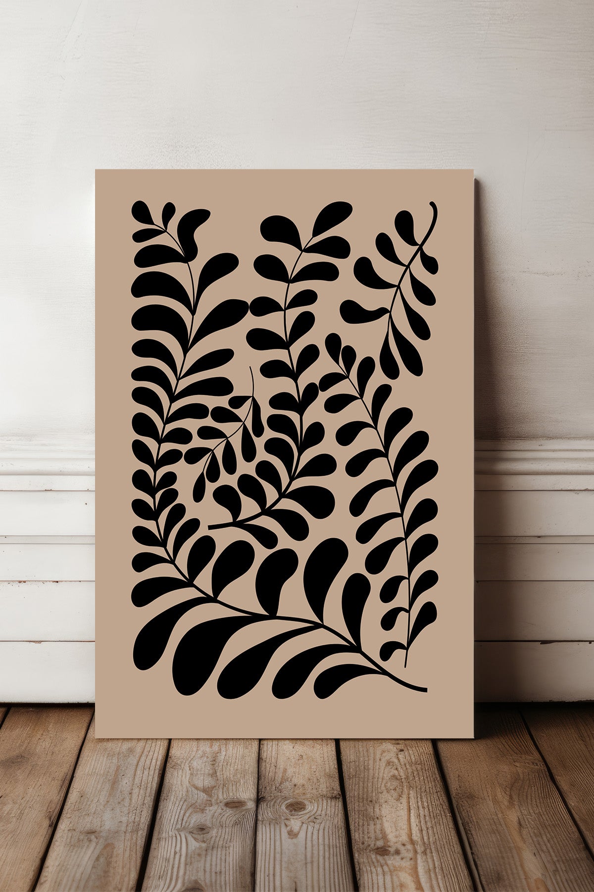 Black Fern Silhouette Canvas Print — canvas wall art