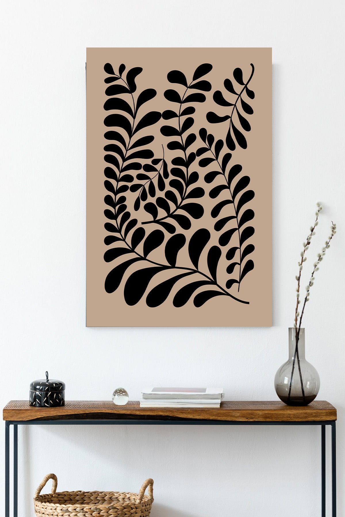 Black Fern Silhouette Canvas Print — canvas wall art